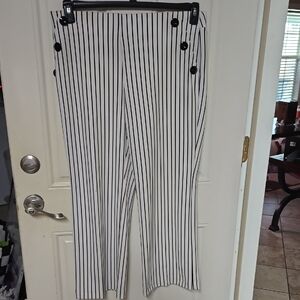 Cato Black and White Striped Pants